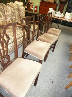 Lot 633 - Set of four Chippendale style mahogany dining chairs