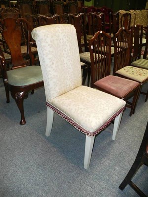 Lot 654 - White painted and cream upholstered side chair