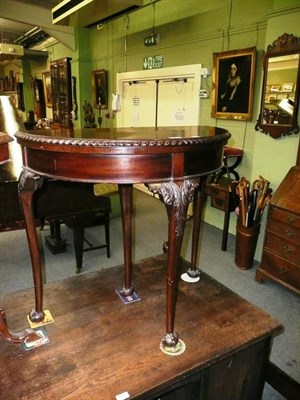 Lot 680 - Demi-lune fold-over card table