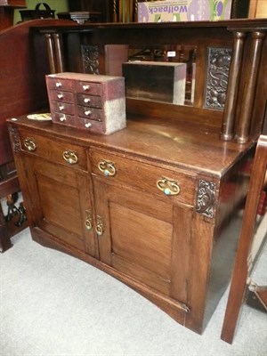 Lot 683 - Oak Arts & Crafts mirror-back sideboard