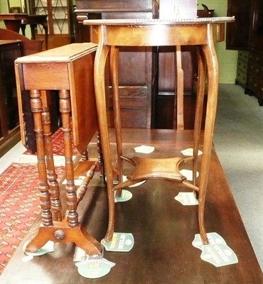 Lot 693 - Walnut Sutherland table and a mahogany side table