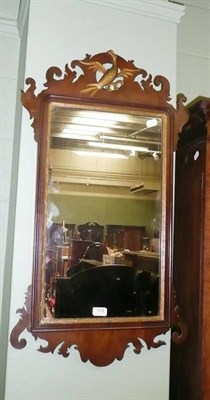 Lot 711 - George III style wall mirror and a rosewood barometer