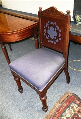 Lot 733 - Pair of Gothic style chairs signed Urquhart & Adamson