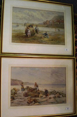 Lot 766 - Kate E. Booth (fl.1850-1870) "The Harbour Buoy"; "On the Rocks" Both signed and inscribed,...