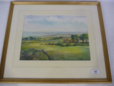 Lot 768 - Ralph Leslie Swinden A.R.C.A. (1888-1967) "Whitby from Skelder Moor Farm" Signed and dated...