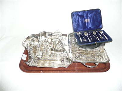 Lot 3 - A cased set of six silver teaspoons and sugar nips, London 1929, David Landsborough Fullerton,...