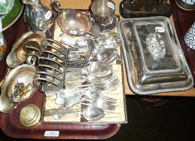 Lot 11 - Quantity of silver plate including an entree dish