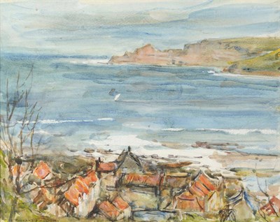 Lot 774 - Rowland Henry Hill (1873-1952) "Runswick Bay from the Bank" Signed and dated 1932, inscribed on...