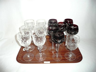 Lot 16 - Two sets of six wine goblets and another