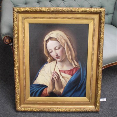 Lot 776 - Follower of Sassoferrato (18th century) Italian Virgin in Prayer, head and shoulders, wearing a red