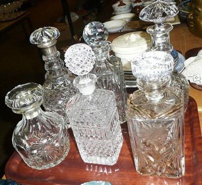 Lot 33 - Six cut glass decanters