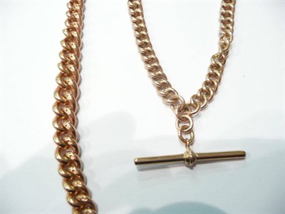 Lot 54 - 9ct rose gold fob chain and bracelet, 96g