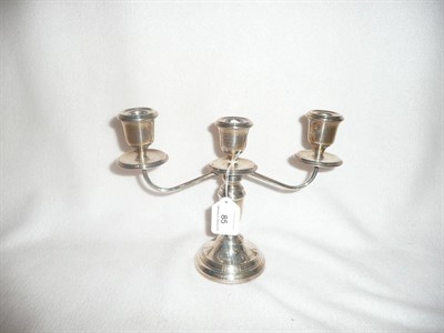 Lot 85 - A silver candelabra with inscription