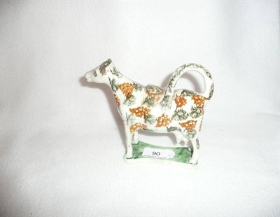 Lot 90 - A late 18th century pearlware cow creamer (a.f.)