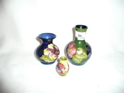 Lot 96 - Three small Moorcroft vases (3)