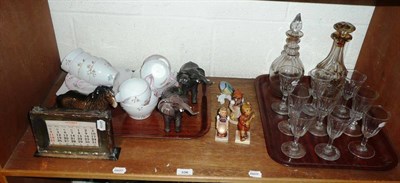 Lot 106 - Quantity of china and glass, Shelley teaset, Hummel figures, two Beswick elephants, Beswick...