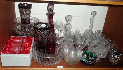 Lot 116 - A shelf of assorted cut glassware etc