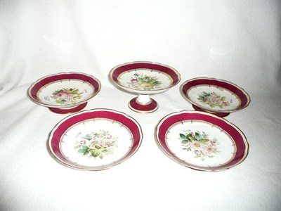 Lot 122 - Five 19th century porcelain dessert dishes (5)