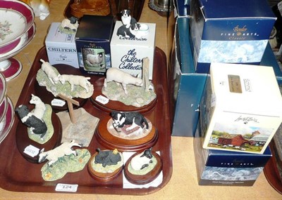 Lot 124 - Ten Border Fine Arts pieces including lambs, Collies, mug (with boxes) and a model 'public...