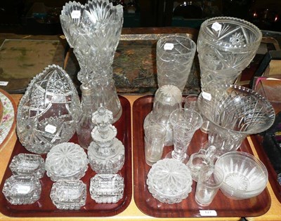 Lot 127 - Two trays of cut glass including salts and vases etc