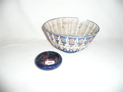 Lot 135 - Delft bowl and a Moorcroft dish (a.f.)