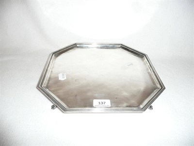 Lot 137 - 20th century silver shaped square salver, approximately 38oz