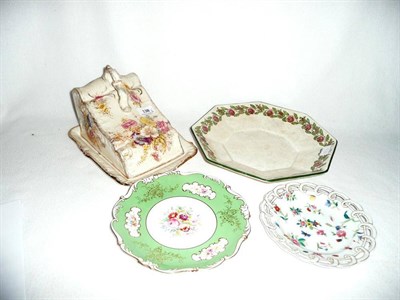 Lot 138 - Three plates and a cheese dish