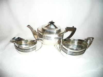 Lot 150 - Three piece silver teaset