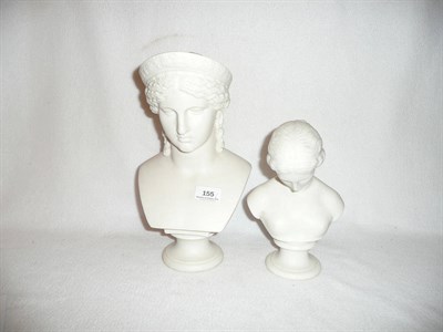 Lot 155 - A Copeland Parian bust 'Malenpre' and another Parian bust of a female (2)