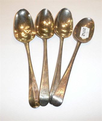 Lot 169 - Four Georgian silver tablespoons (4)