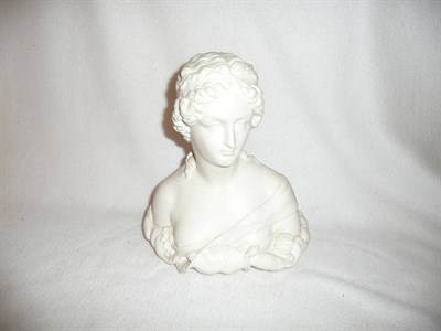 Lot 191 - A Parian bust of a young maiden with base of water lilies