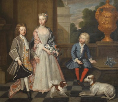 Lot 793 - Joseph André Cellony (1696-1746) Portrait of the Ambler Children, Humphry, Elizabeth and...