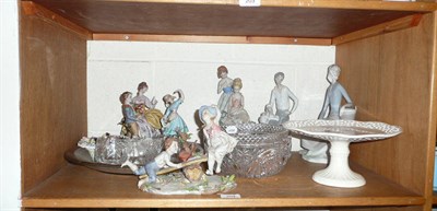 Lot 204 - Two Lladro figures, three Capo di Monte figures etc