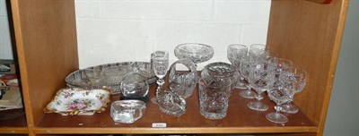 Lot 210 - Quantity of cut glass and a silver and cut glass swan etc