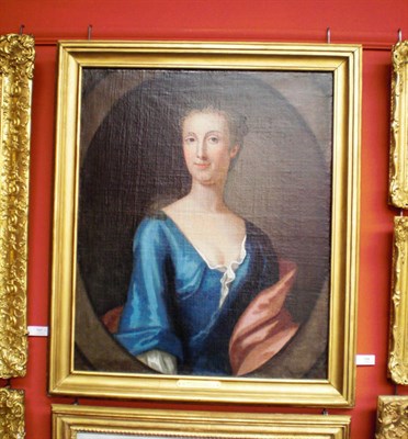 Lot 796 - English School (18th century) Portrait of Martha, first wife of William Rawson of Bolling, half...