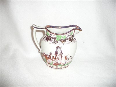 Lot 226 - Staffordshire lustre hunting jug