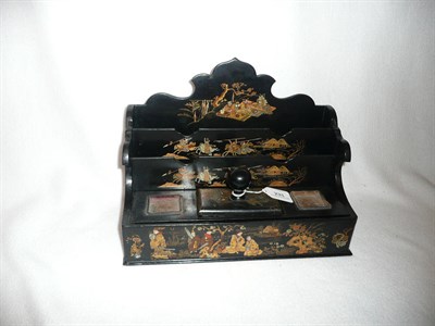 Lot 231 - English lacquer desk set