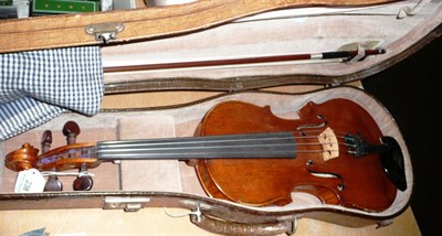 Lot 238 - An Early 20th Century Italian Violin, labelled "Carlo Storioni, Cremonensis Faciebat 1905",...