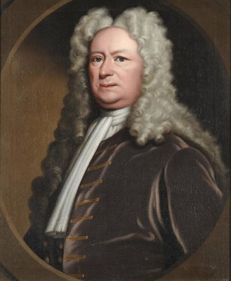 Lot 798 - English School (18th century) Portrait of a Gentleman, half length, wearing a brown velvet...