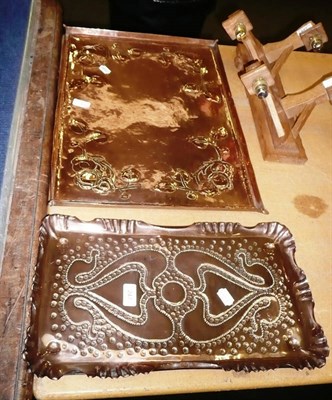 Lot 247 - Arts & Crafts copper tray and another copper tray