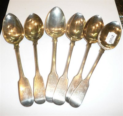 Lot 258 - Six fiddle pattern tablespoons (6)