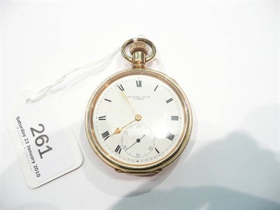 Lot 261 - Gold plated pocket watch Thomas Russell, Liverpool