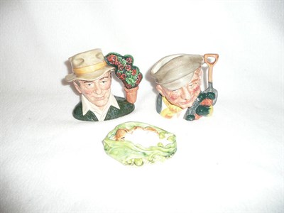 Lot 281 - Two Royal Doulton small character jugs - "The Gardener" (old type) and "The Gardener" (new type...