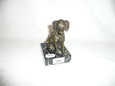 Lot 282 - French bronze dog on a marble base