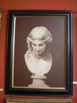 Lot 803 - English School (late 19th century) Study of a Marble Bust of Apollo Indistinctly inscribed on...