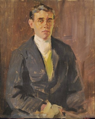 Lot 806 - Augustus John O.M., R.A. (1878-1961) Portrait of John Ambler, three quarter length, in riding...