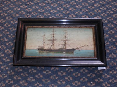 Lot 807 - American School (19th century) A Three Masted Barque in a Calm Sea Indistinctly inscribed,...