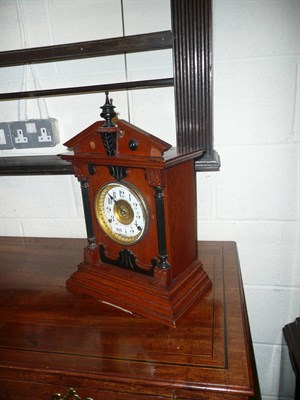 Lot 355 - Oak mantel clock