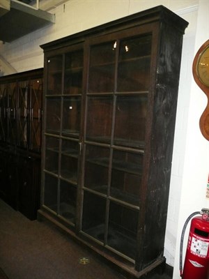 Lot 365 - Glazed oak bookcase