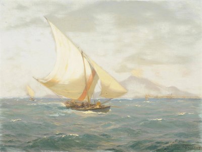 Lot 810 - John Fraser R.B.A. (1858-1927) "A Sutee off Aden, Sham San Mountain in the Distance" Signed and...